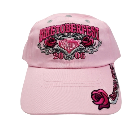 14th Annual 2006 Biketoberfest Pink Basrball Hat/Cap Hook & Loop Closure - Picture 1 of 12